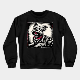 Retro Art Cairn Terrier Dog Lover Crewneck Sweatshirt